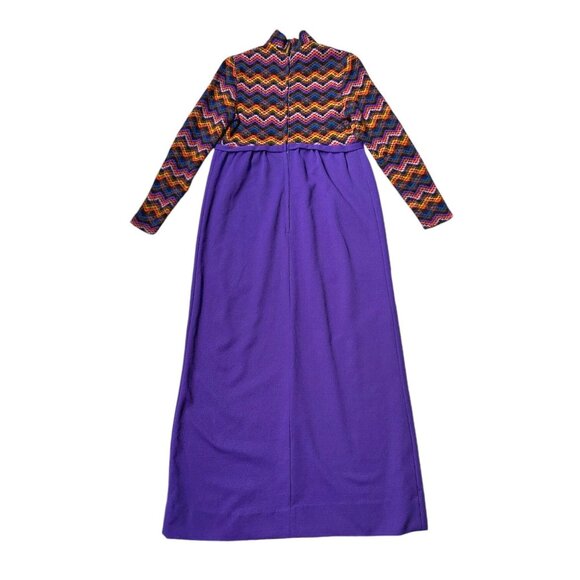 70s vintage maxi dress empire waist maxi sweater top Long sleeve mockneck. - Picture 6 of 11